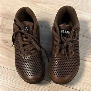 NOBULL Dark Brown Leather Perforated Sneakers